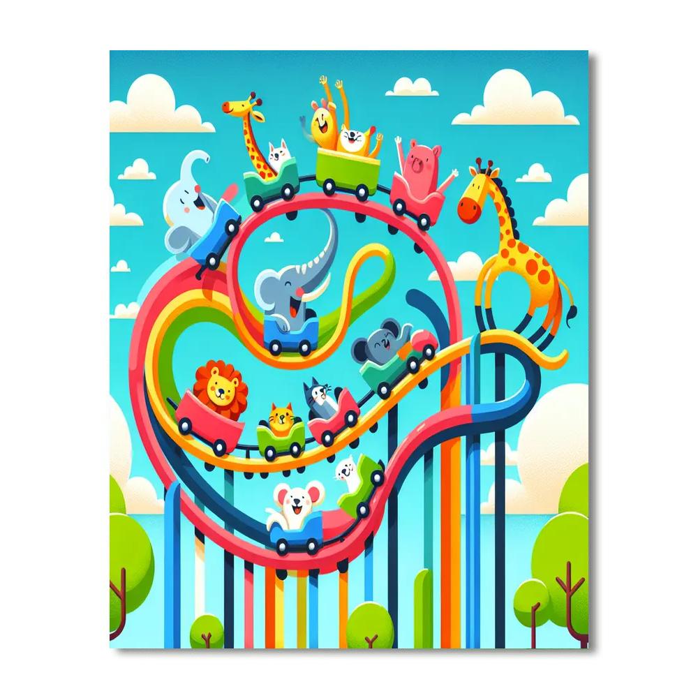 Whimsical Rollercoaster Numbered Painting Kits