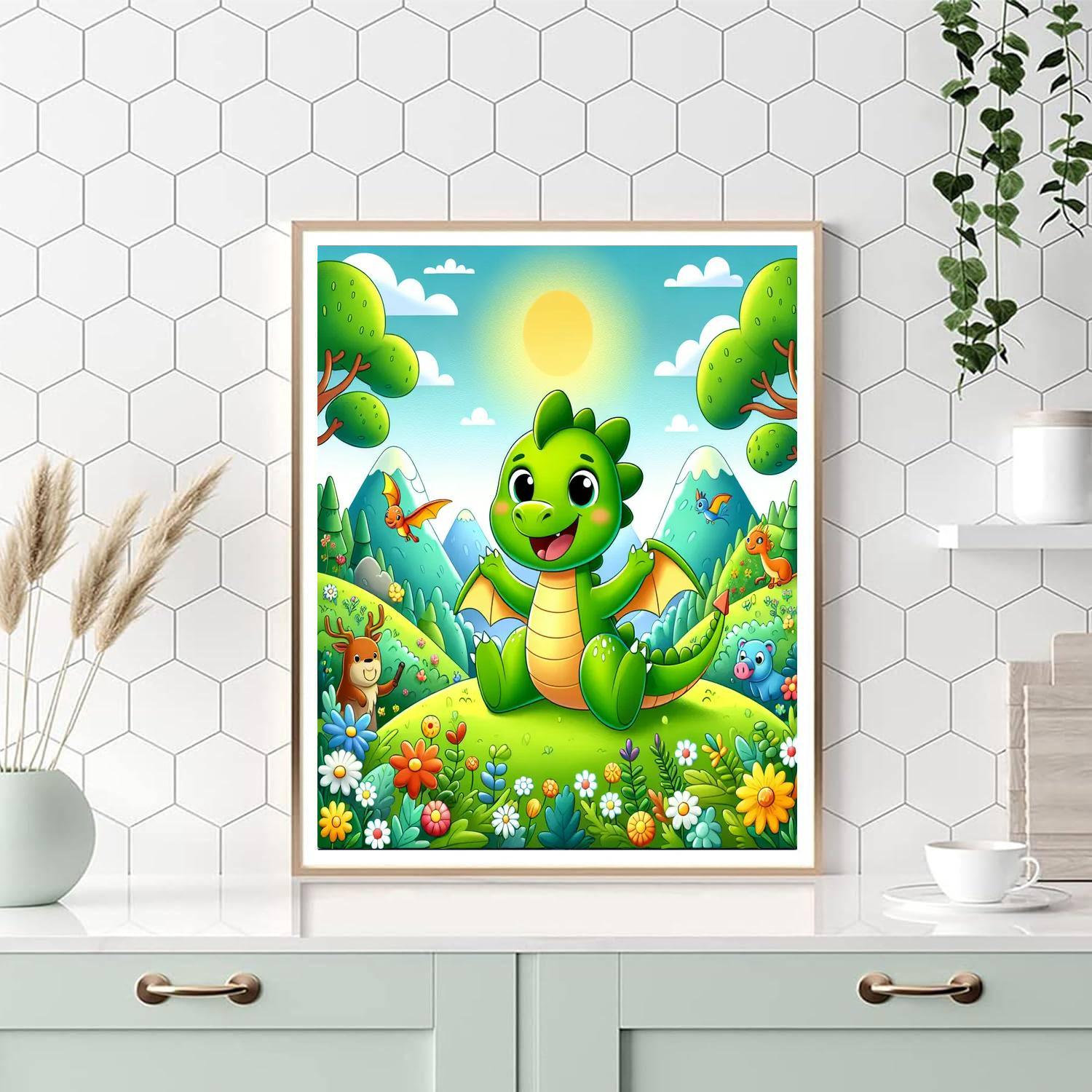 Friendly Dragon's Tale Number Painting