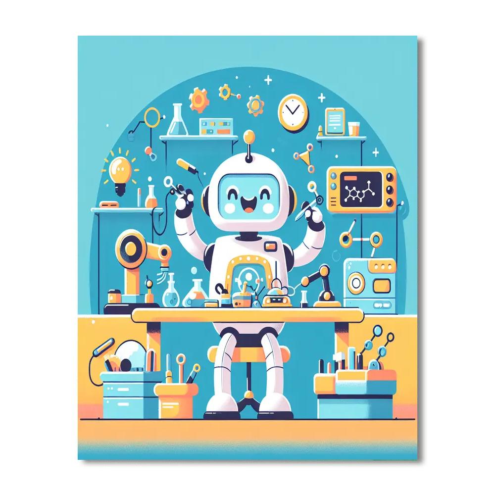 Friendly Robot's Science Lab Numbered Painting Kits