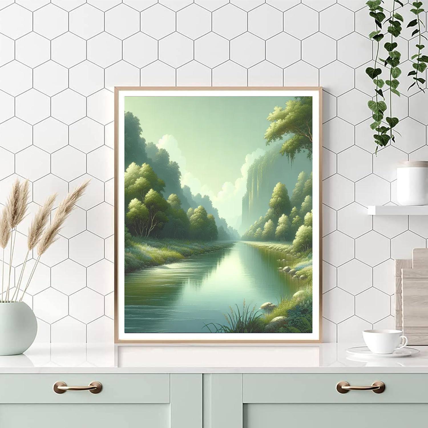 Riverside Tranquility Number Painting