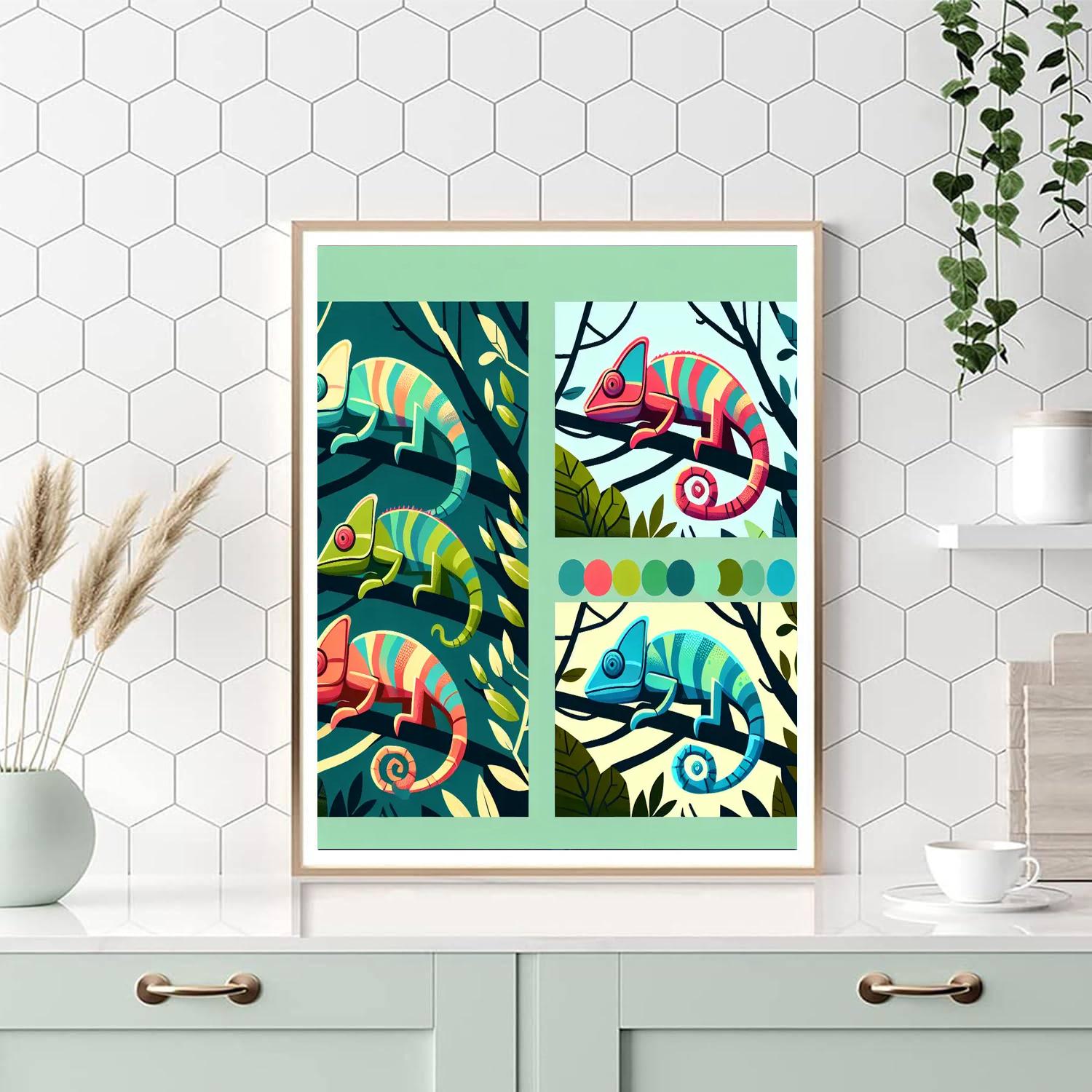 Cheery Chameleons Numbered Painting Kits