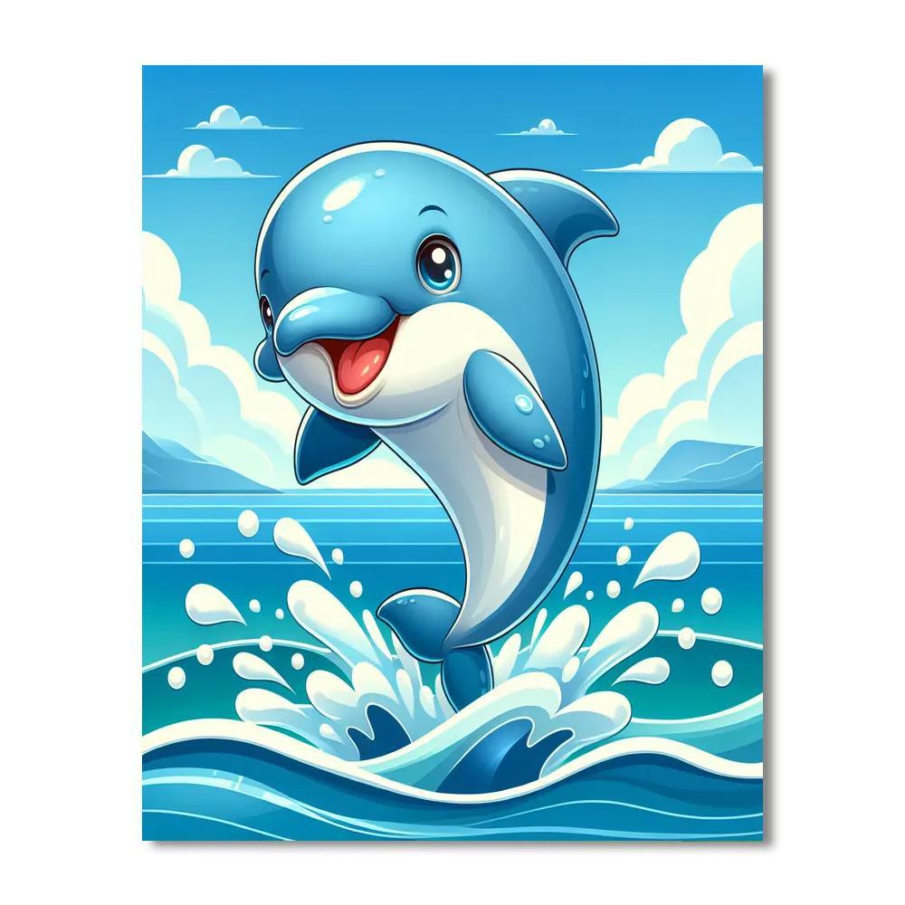 Dancing Dolphin Splash Paint By Color