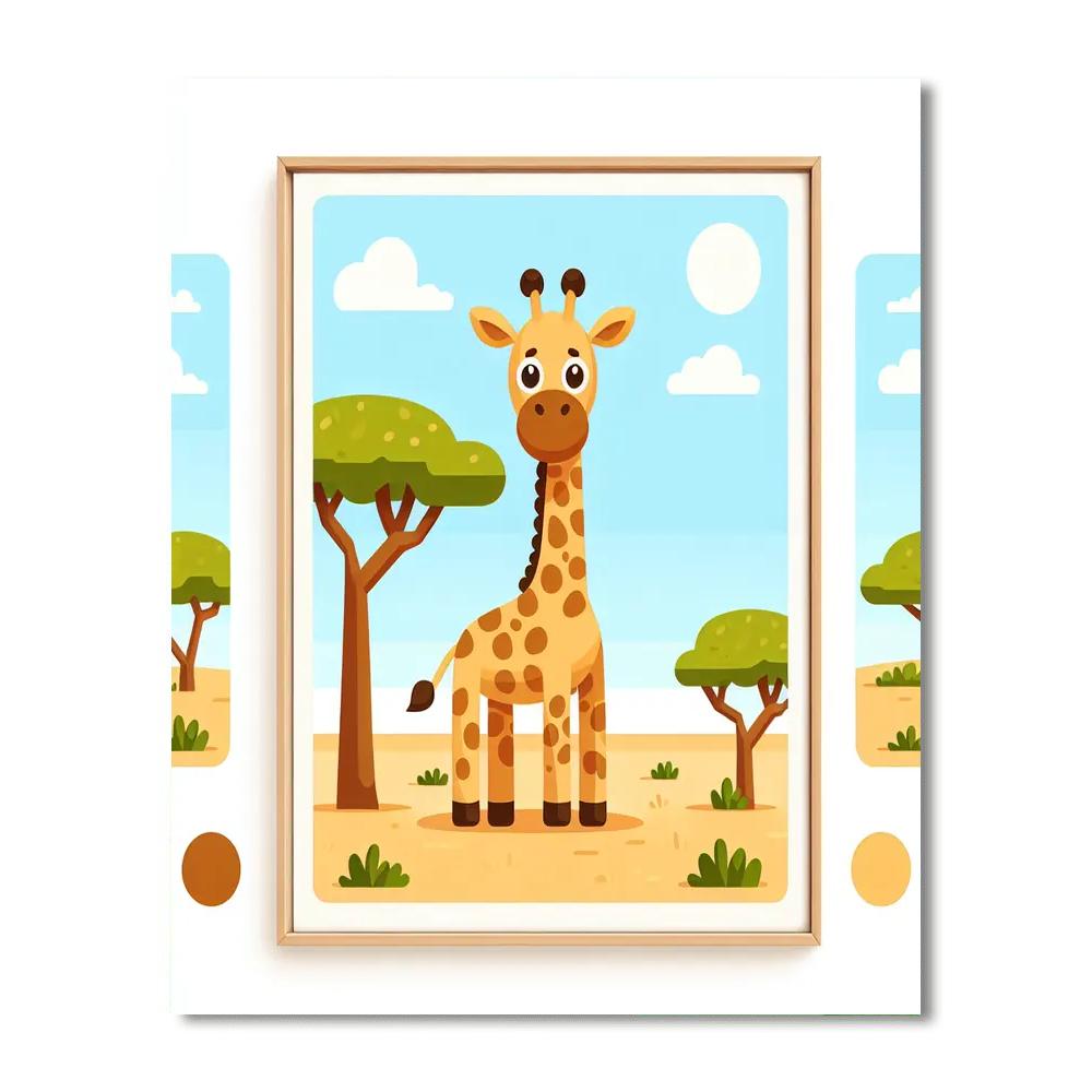 Gigantic Giraffe Grazing Painting Number Kit