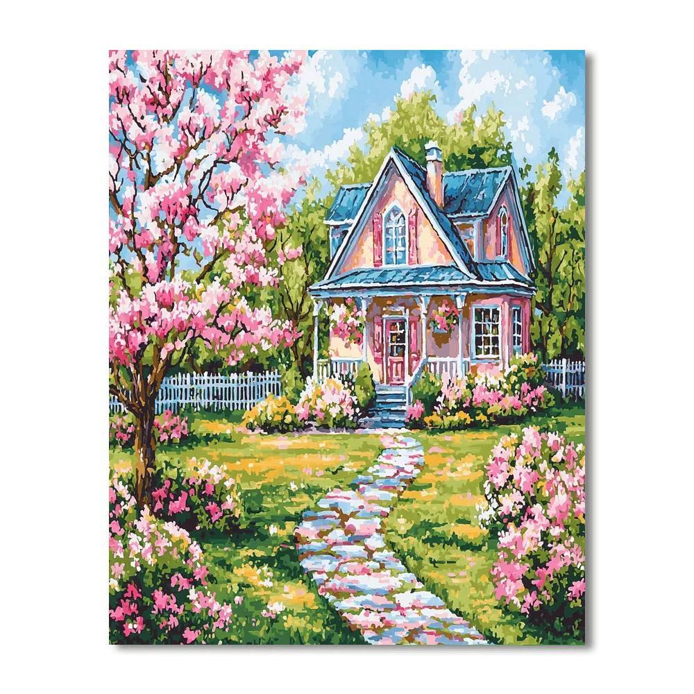 Picnic Under The Blossoms Paint By Numbers