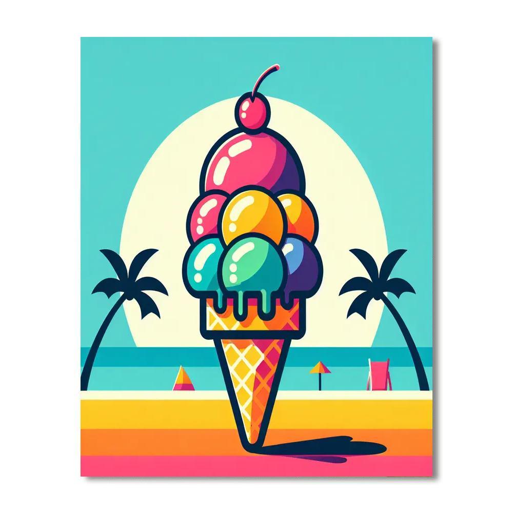 Sparkling Summer Ice Cream Paint By Numbers Art