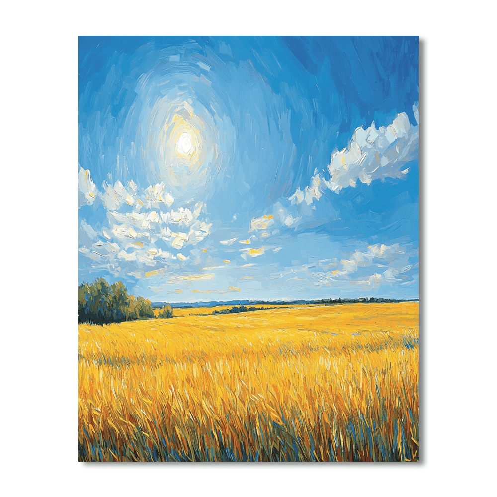 Vincent Van Gogh Inspired Sunlit Field Reverie  Painting By Numbers Kit
