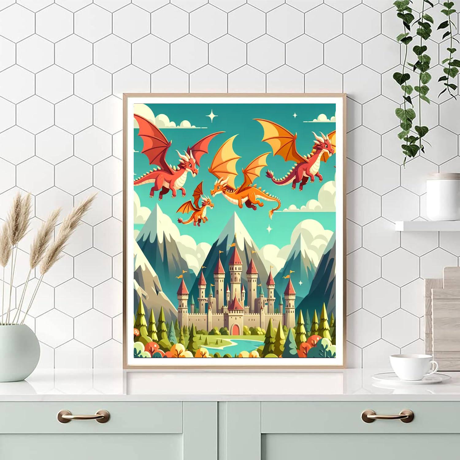 Mystic Dragon Kingdom Painting By Numbers Kit