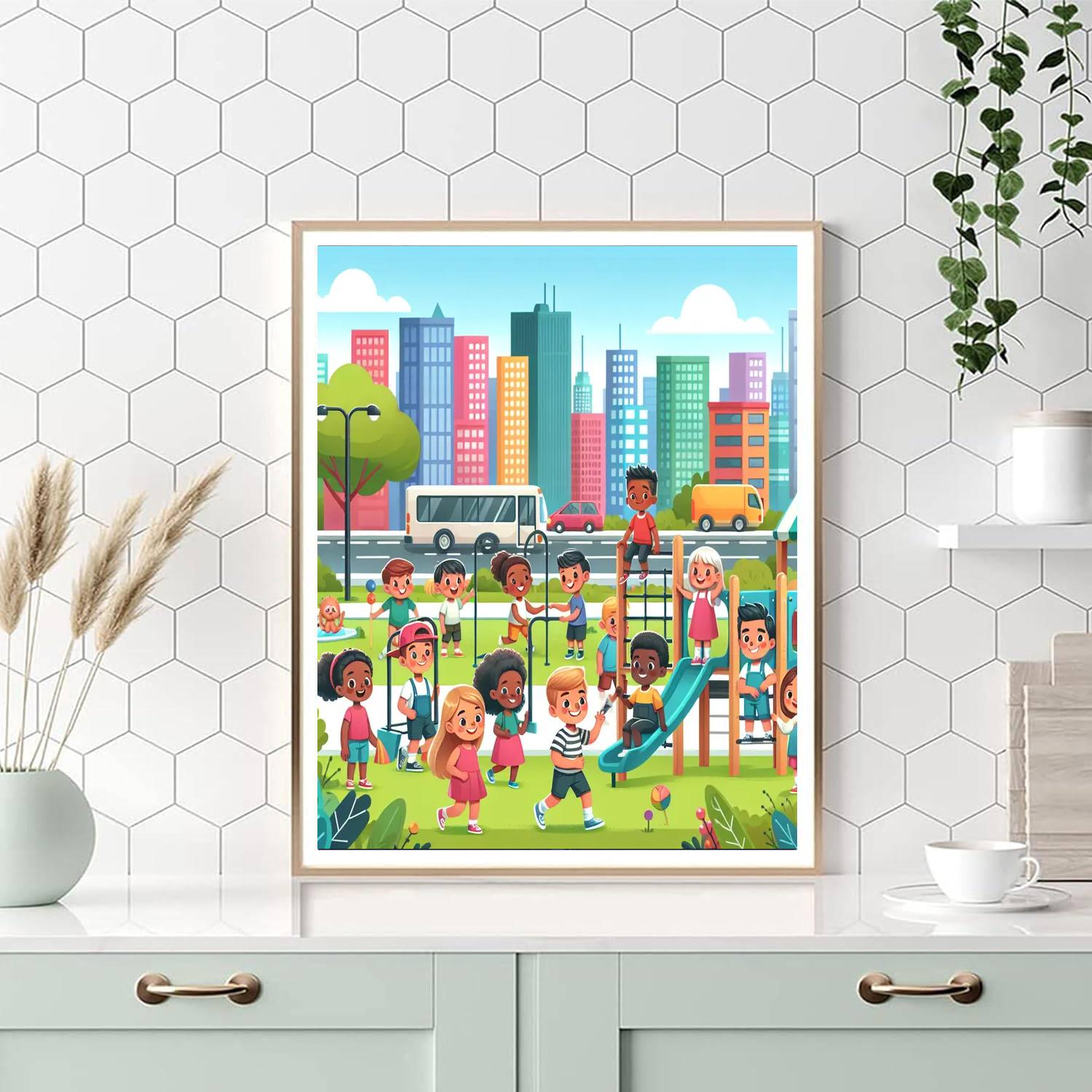 Cheerful City Adventures Paint By Numbers