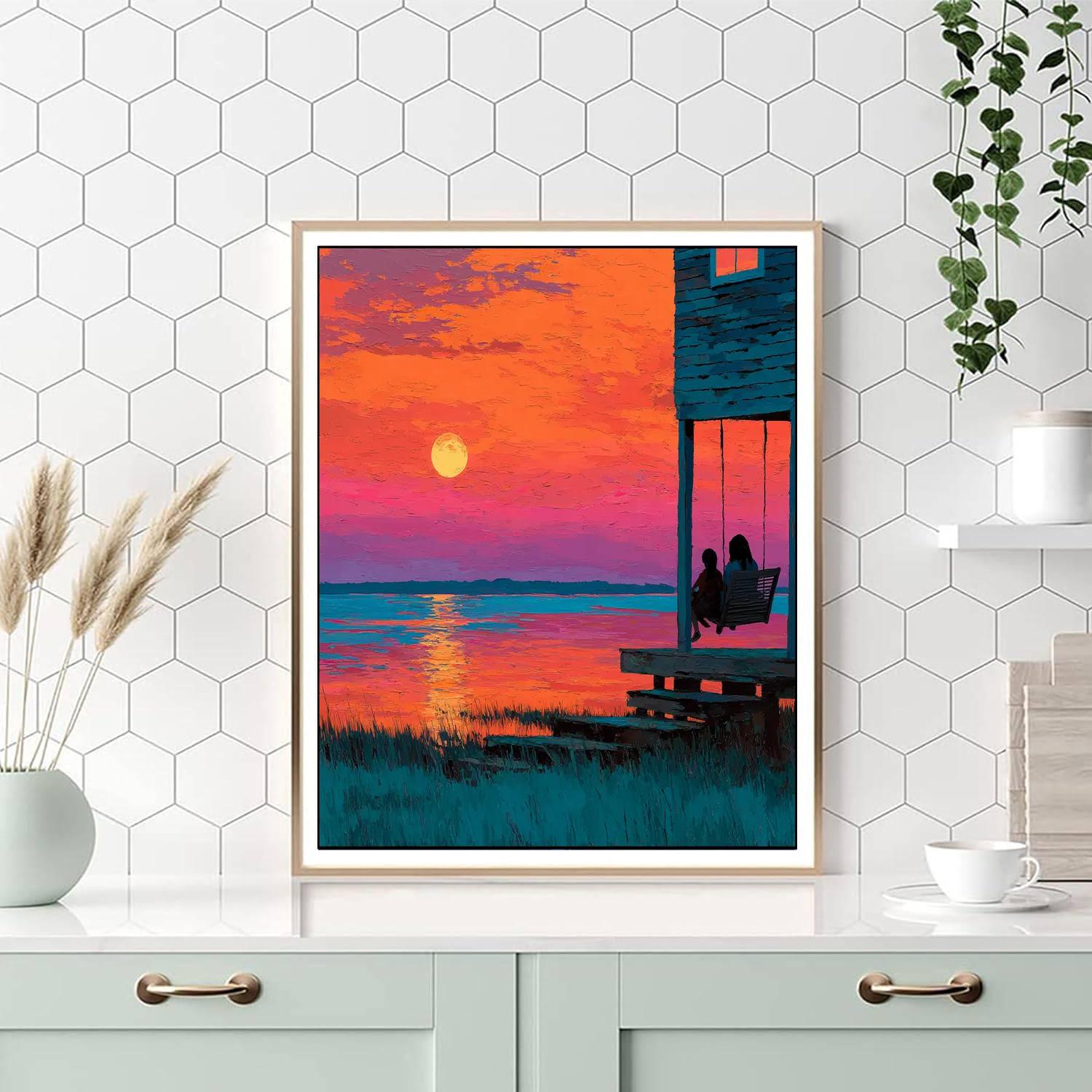 Evening Glow Of Togetherness Painting Number Kit