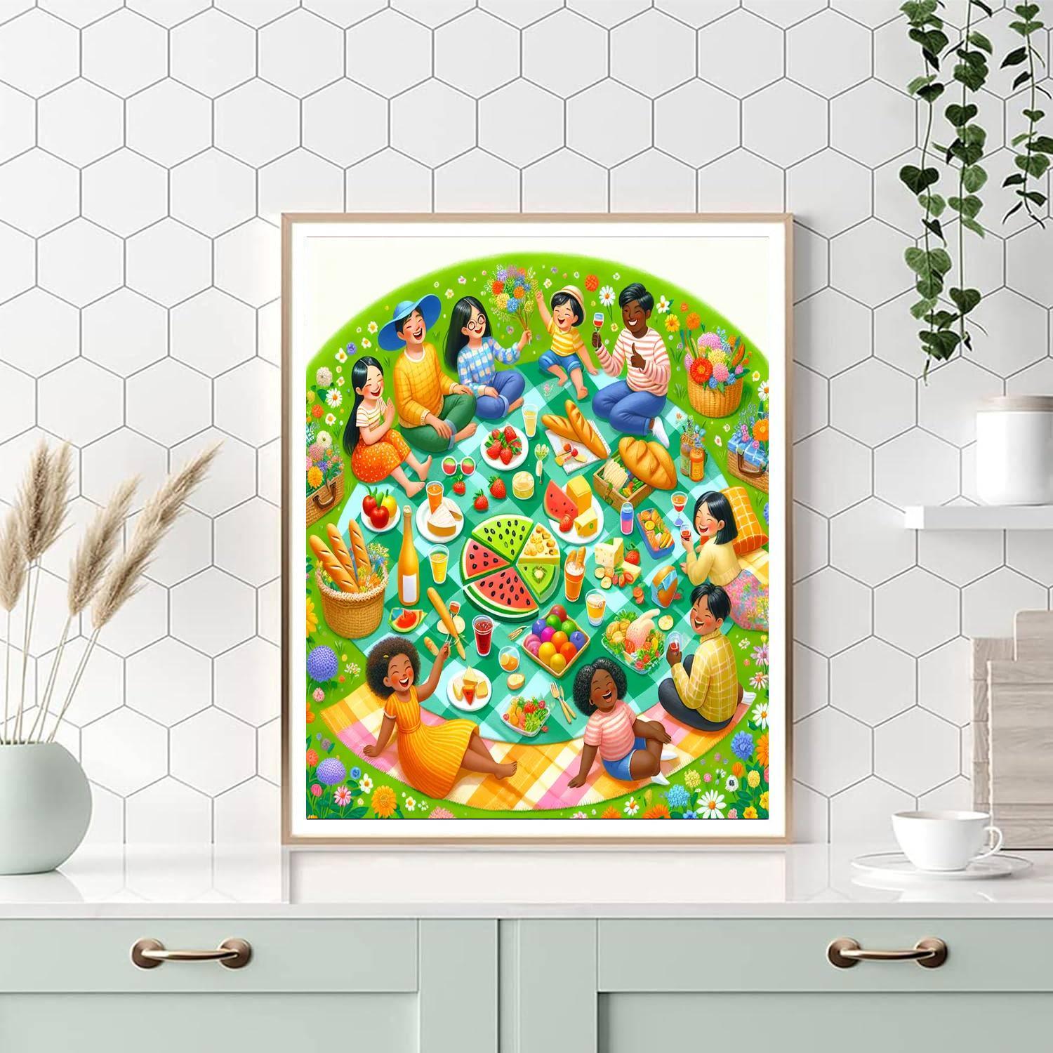 Joyful Picnic Scene Paint By Numbers