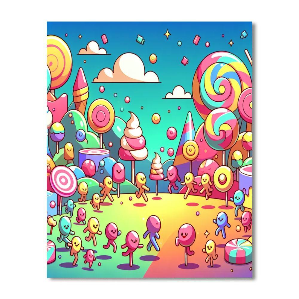 Sweet Candyland Adventure Painting By Numbers Kit