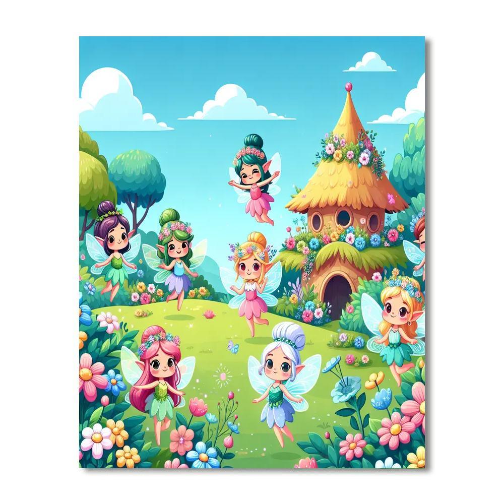 Enchanting Fairy Gardens Paint By Numbers Art