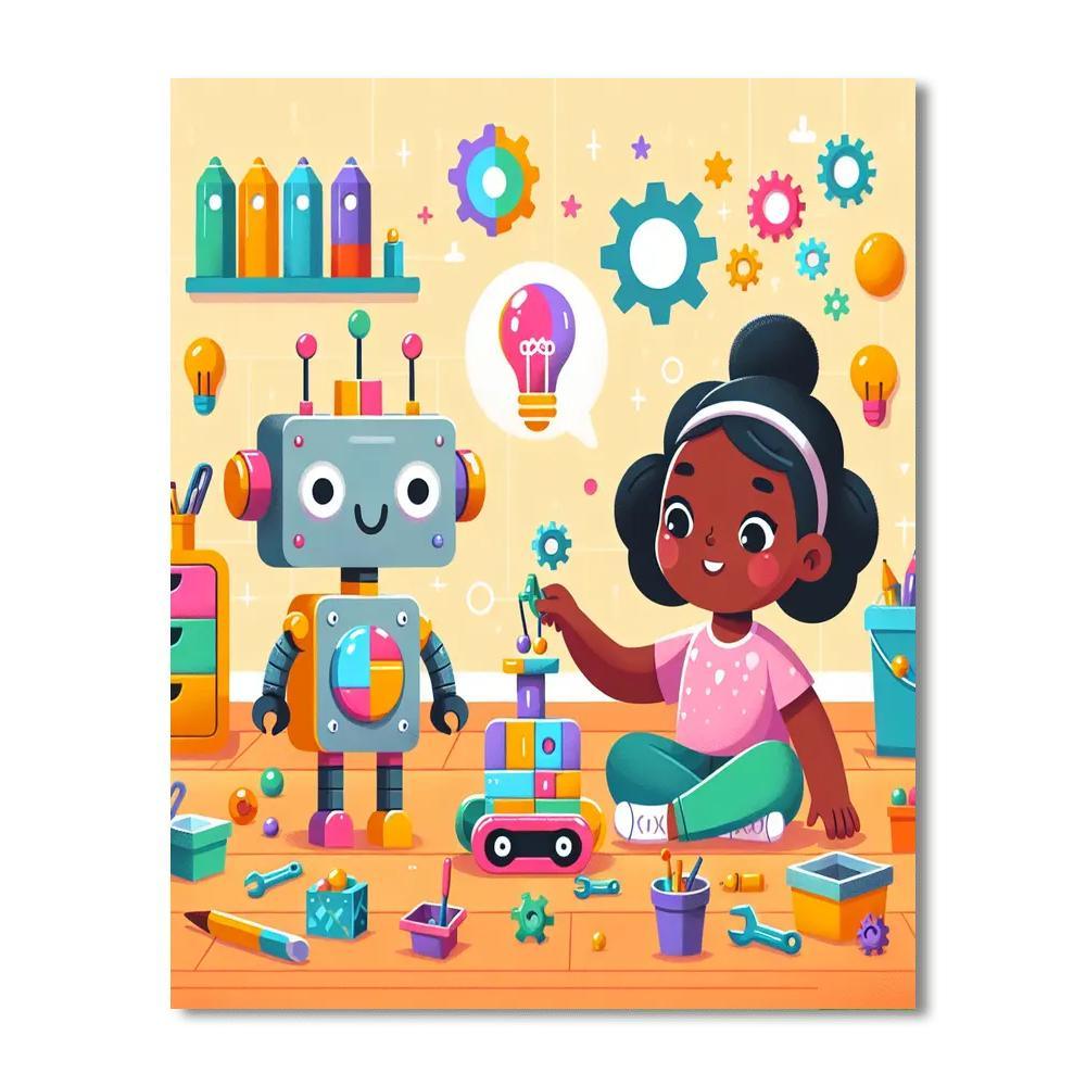 Robot Engineer Playground Paint By Number