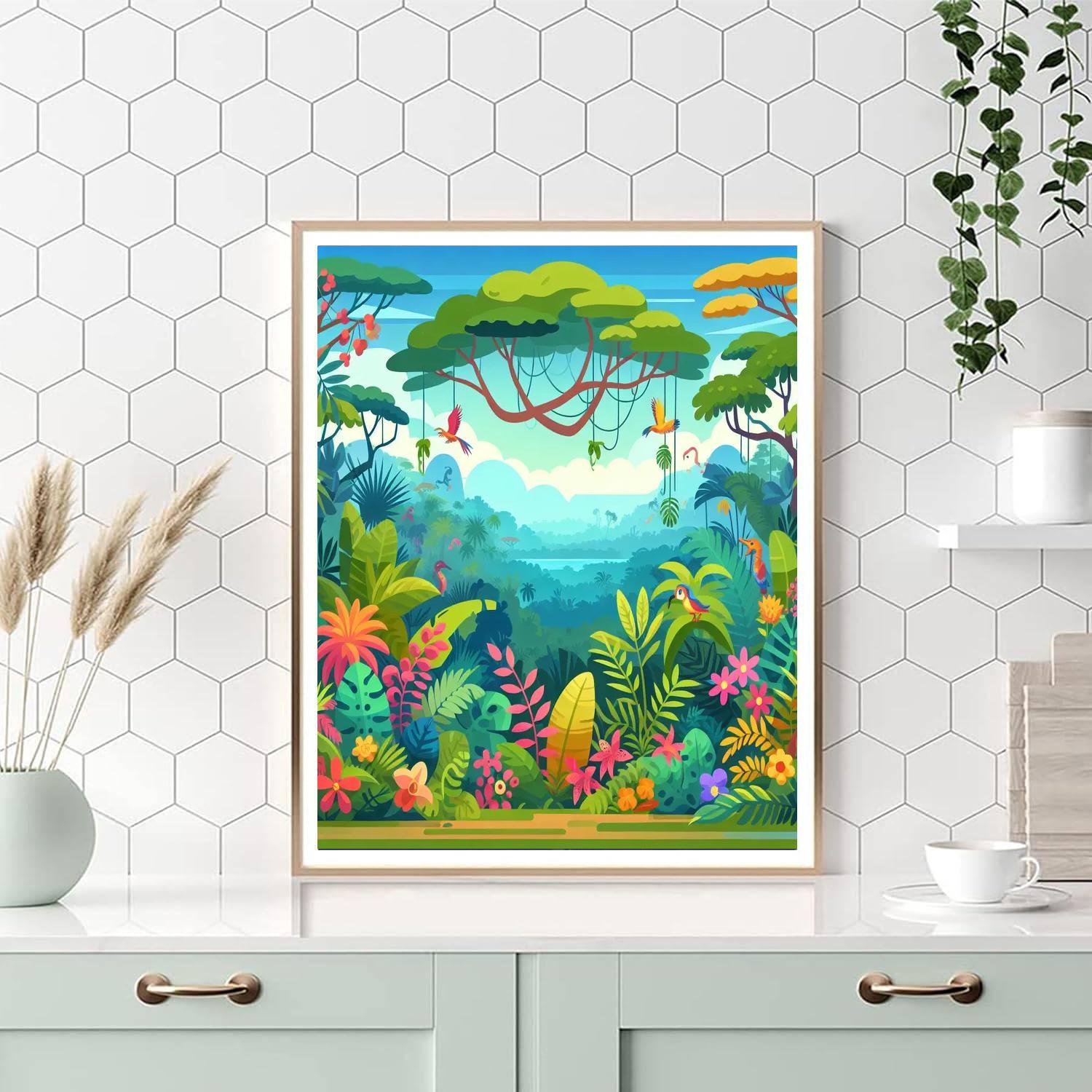 Tropical Rainforest Walk Number Painting