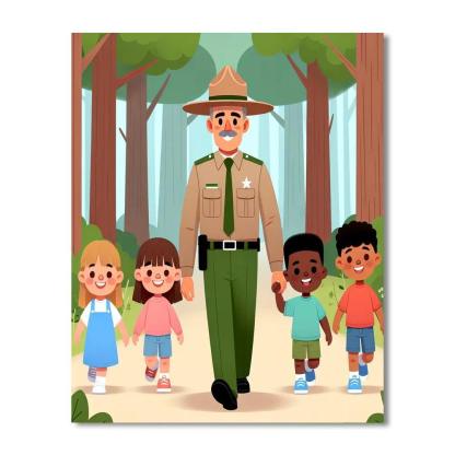 Forest Ranger's Trail Paint By Number