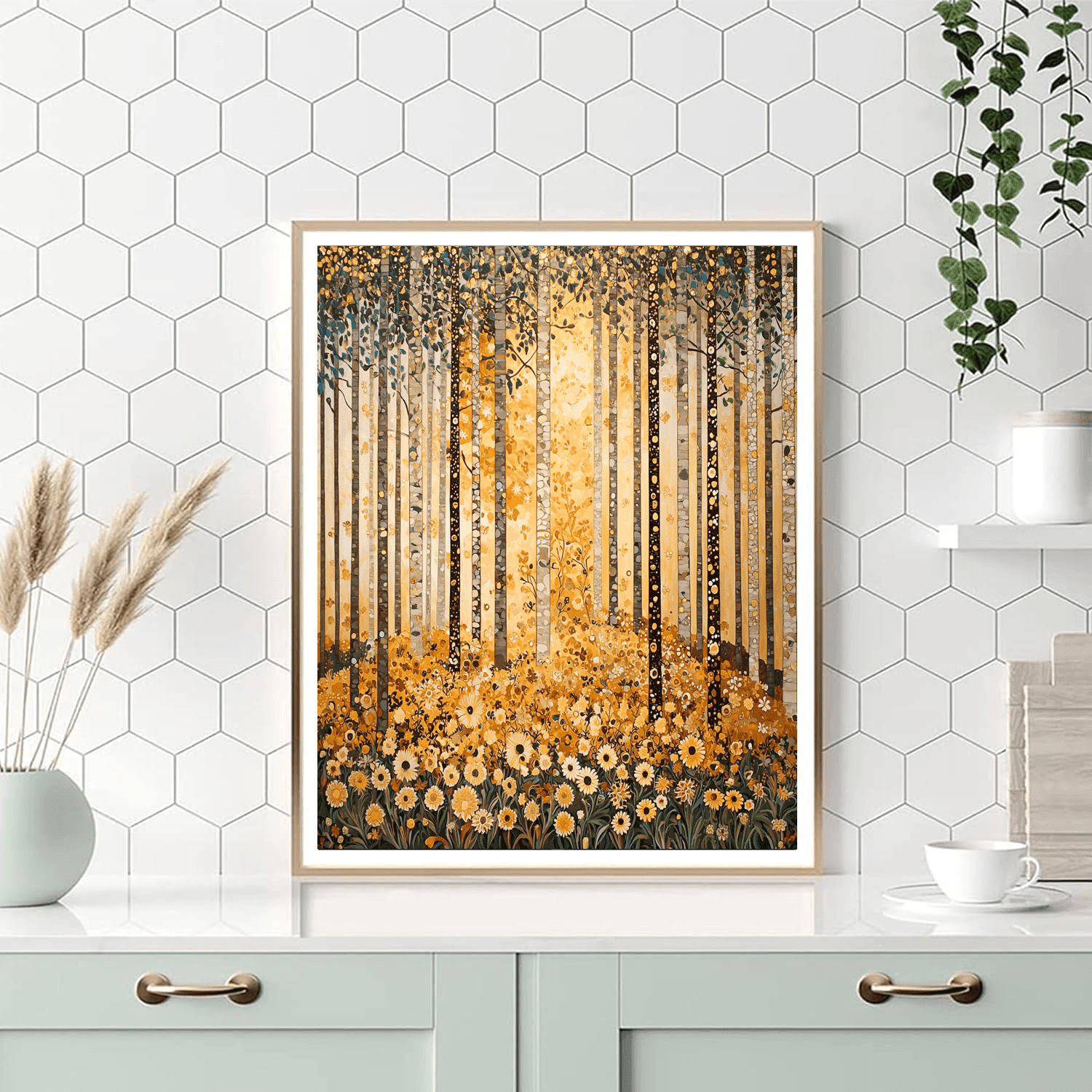 Gustav Klimt Inspired Embrace Of The Forest  Paint By Numbers Art