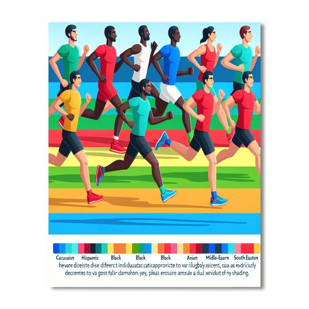 Rainbow Run Paint By Numbers Art