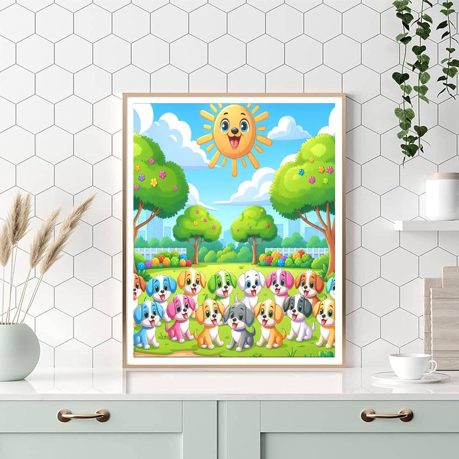 Playful Pups Playground Numbered Painting Kits