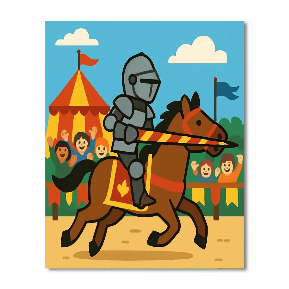 Medieval Tournament Joust Painting By Numbers Kit