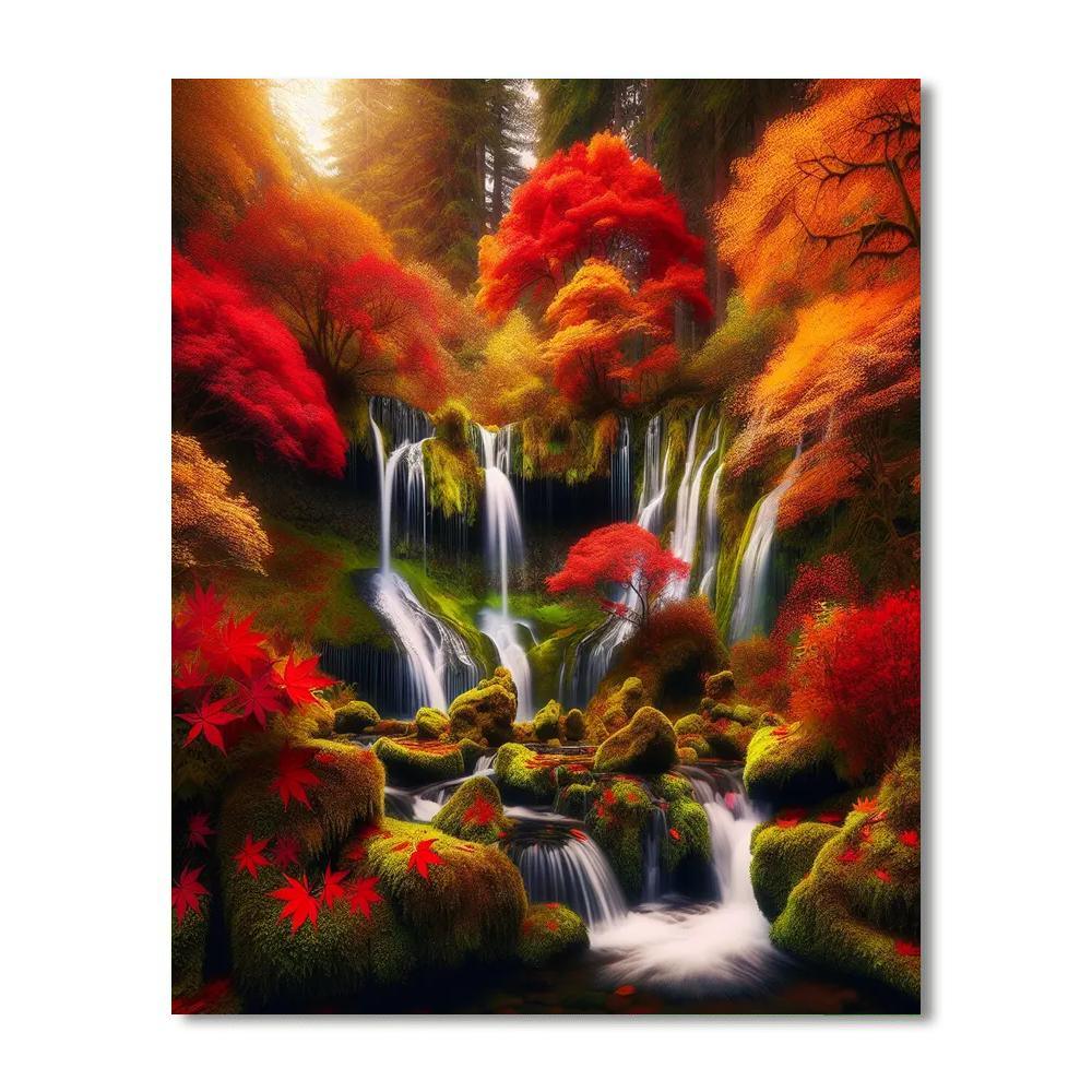 Gentle Autumn Cascade DIY Paint By Numbers