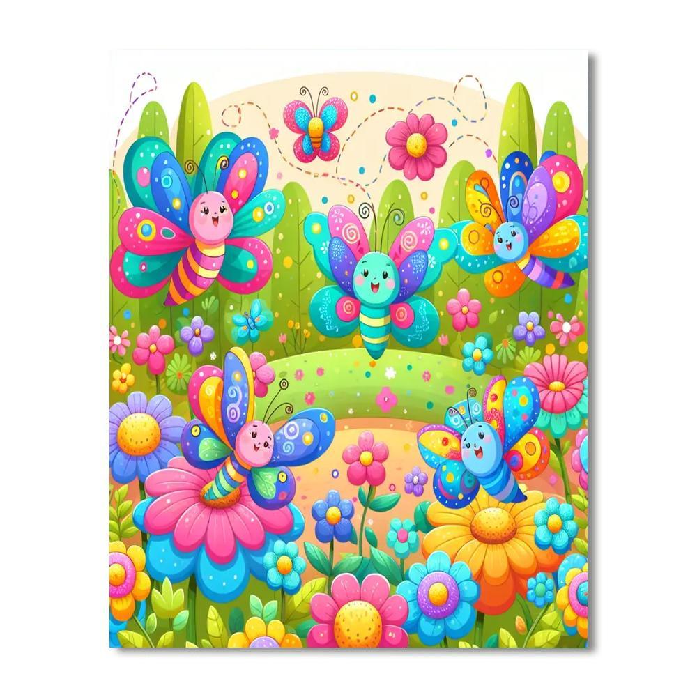 Whimsical Butterfly Adventure Paint By Numbers Art