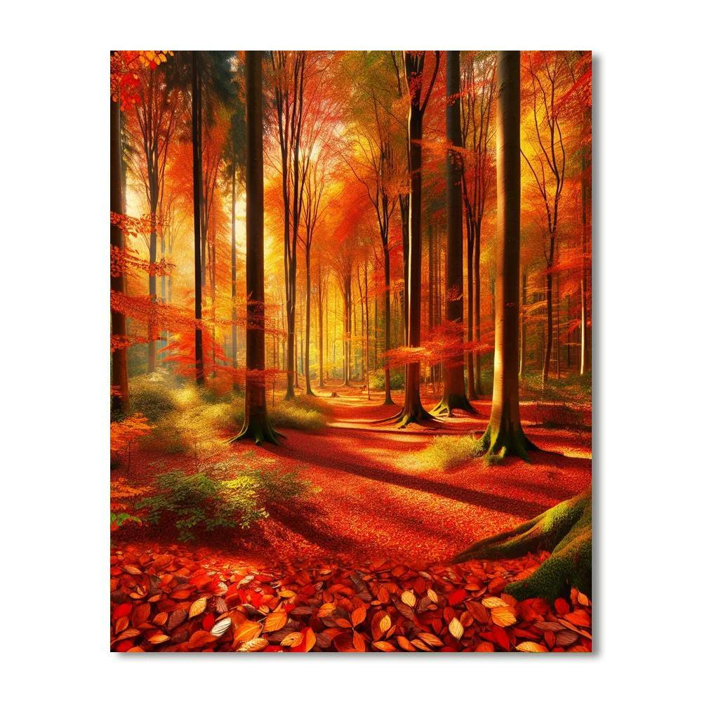 Autumnal Forest Walk Paint By Numbers Kits
