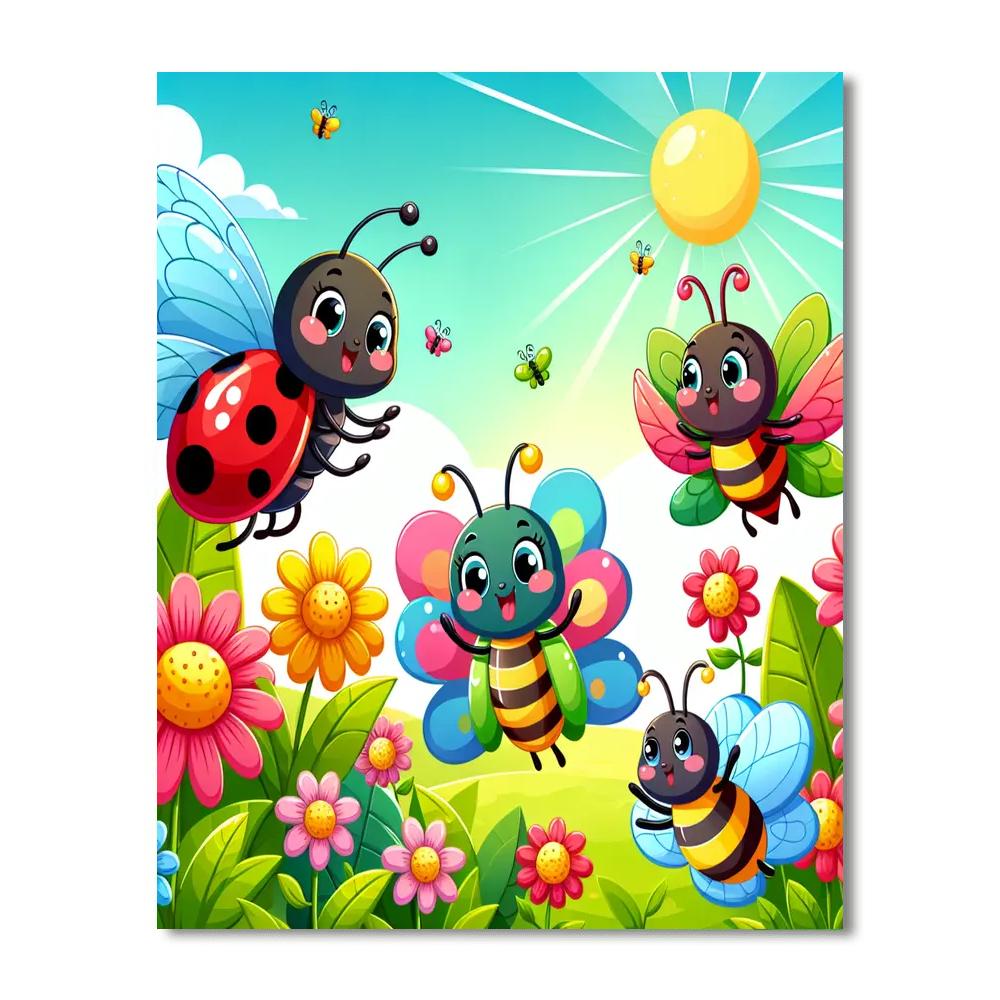 Whimsical Bug Parade Paint By Numbers