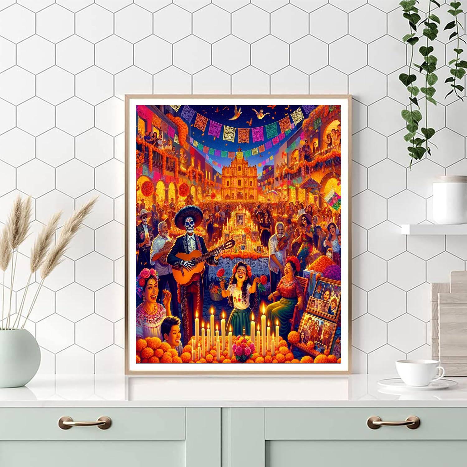 Oaxaca Day Of The Dead Festival Painting Number Kit