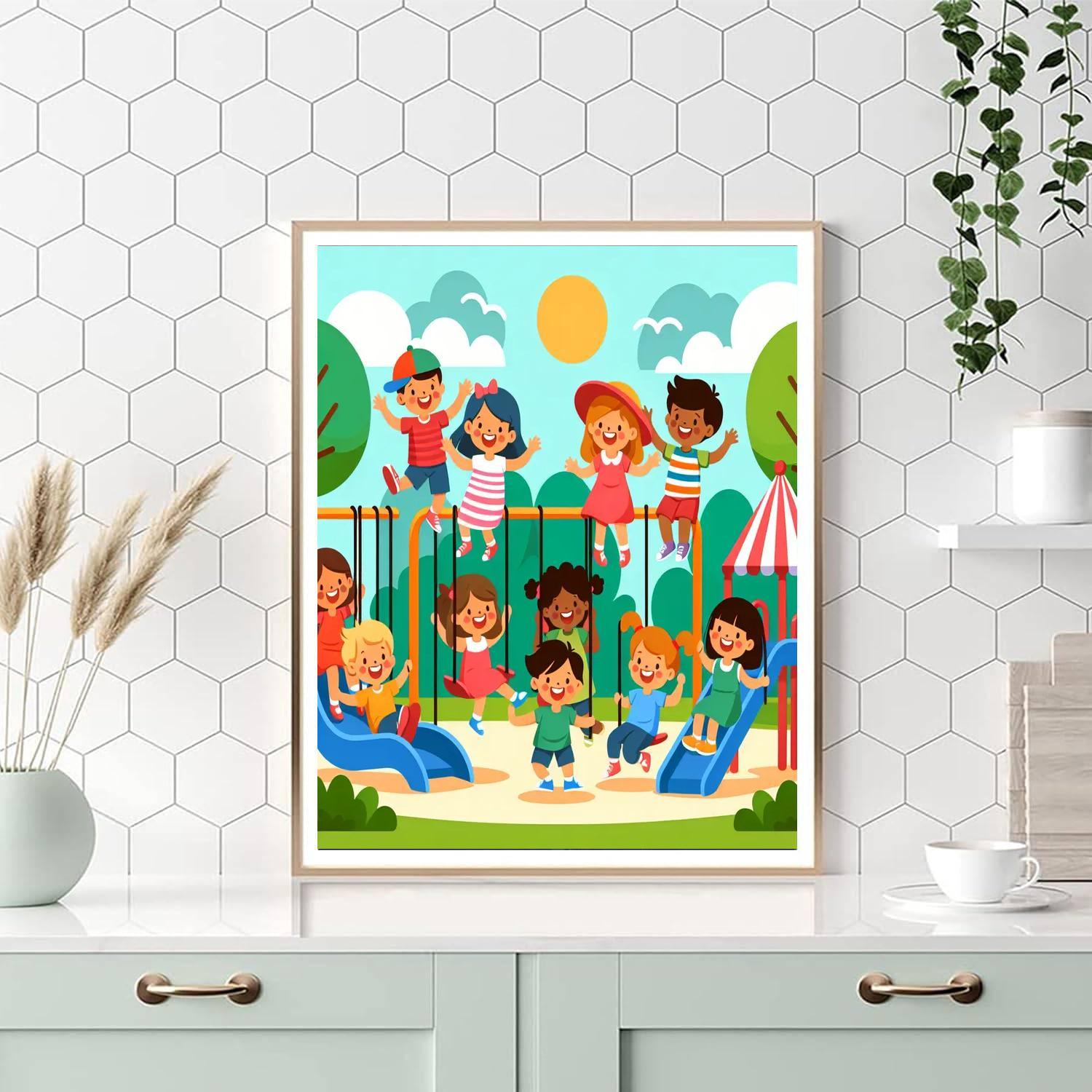 Sunny Day At The Playground Paint By Color