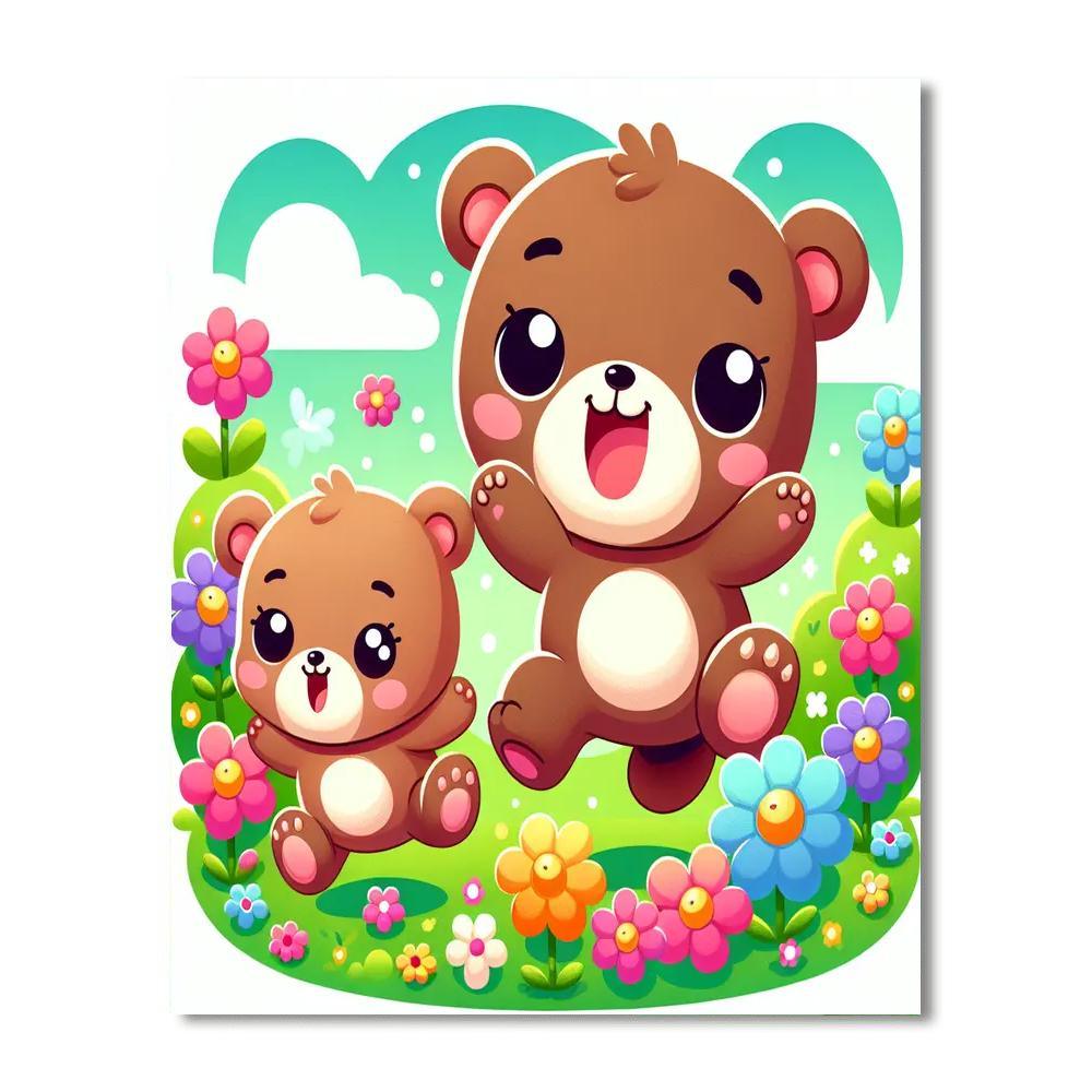 Bouncy Bear Cubs Numbered Painting Kits