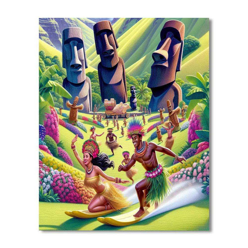 Tapati Rapa Nui Festival - Chile Paint By Numbers Art