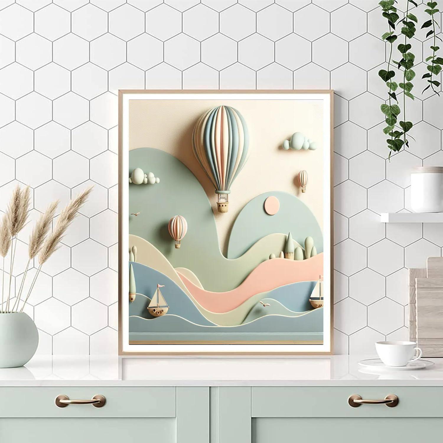 Vintage Hot Air Balloon Journey Paint By Color