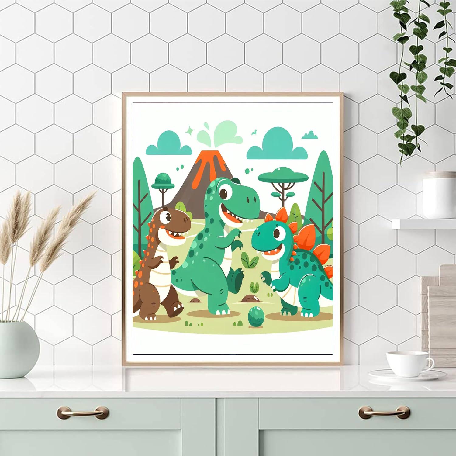 Happy Dinosaur Discovery Paint By Numbers Kits