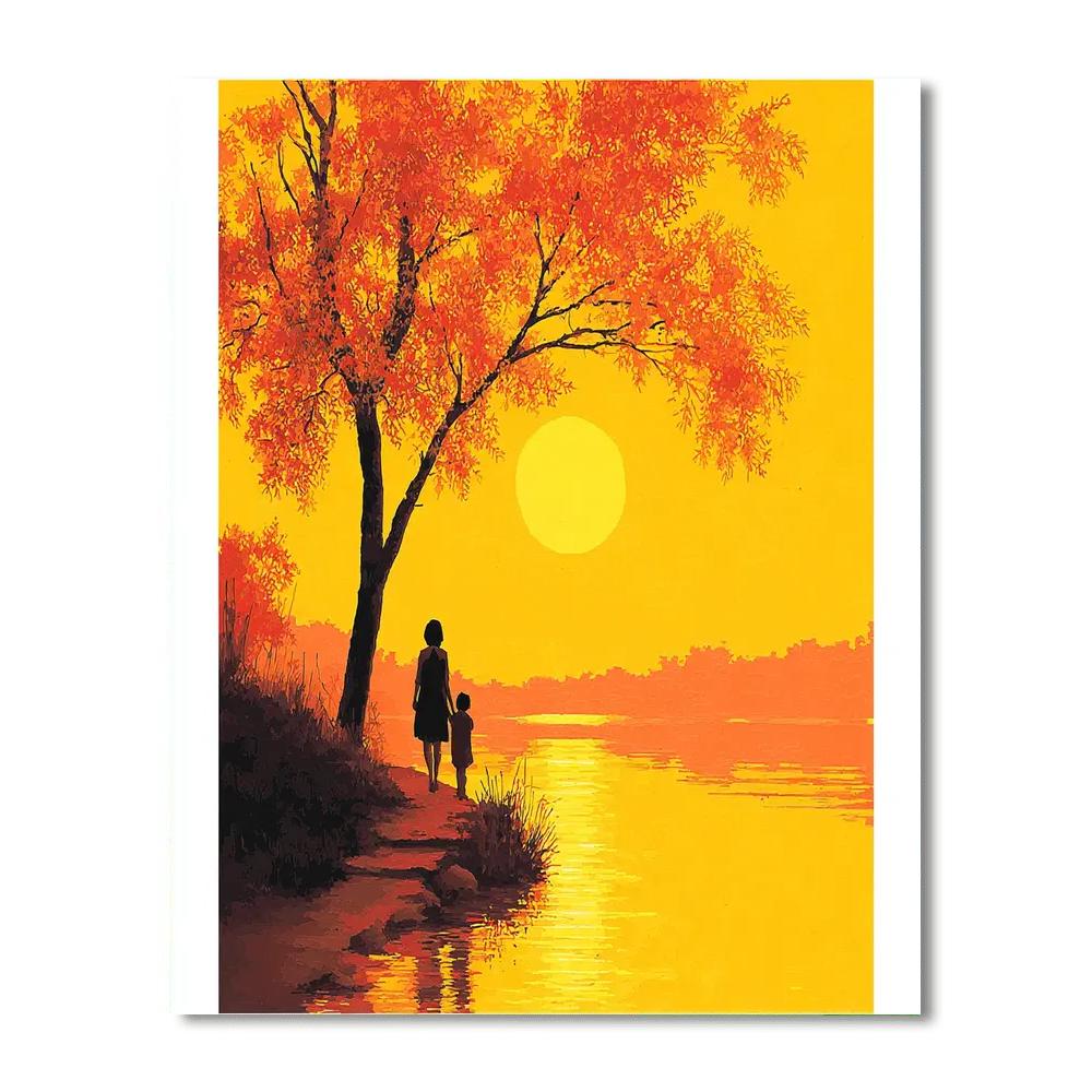 Golden Sunsets Number Painting