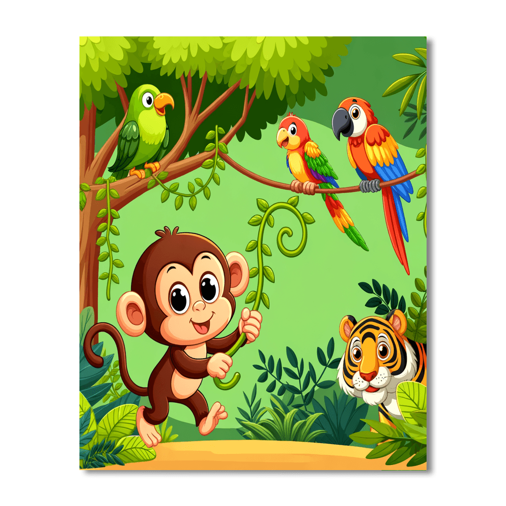 Adventures Of The Jungle Friends Painting By Numbers Kit
