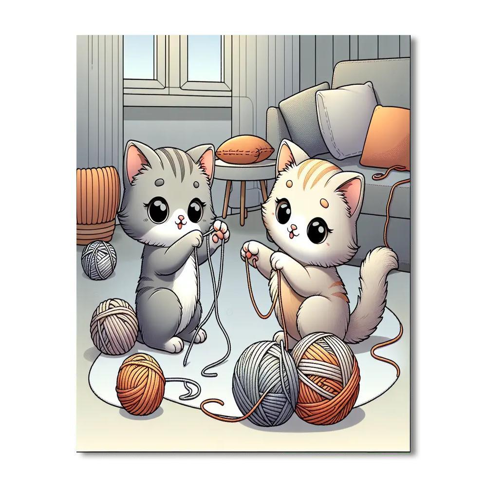 Curious Kitten Playtime Paint By Color