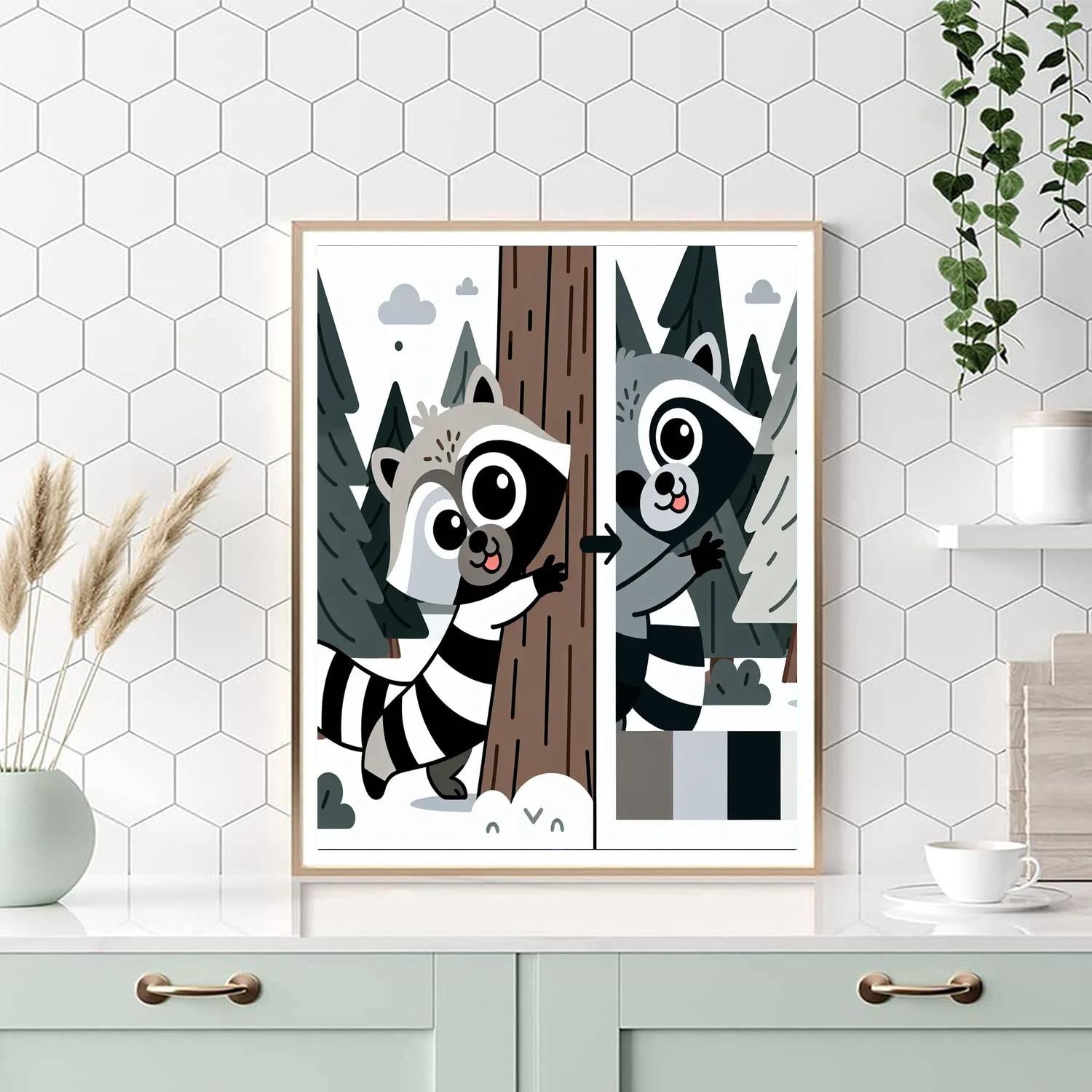 Exploring Raccoon Painting By Numbers Kit