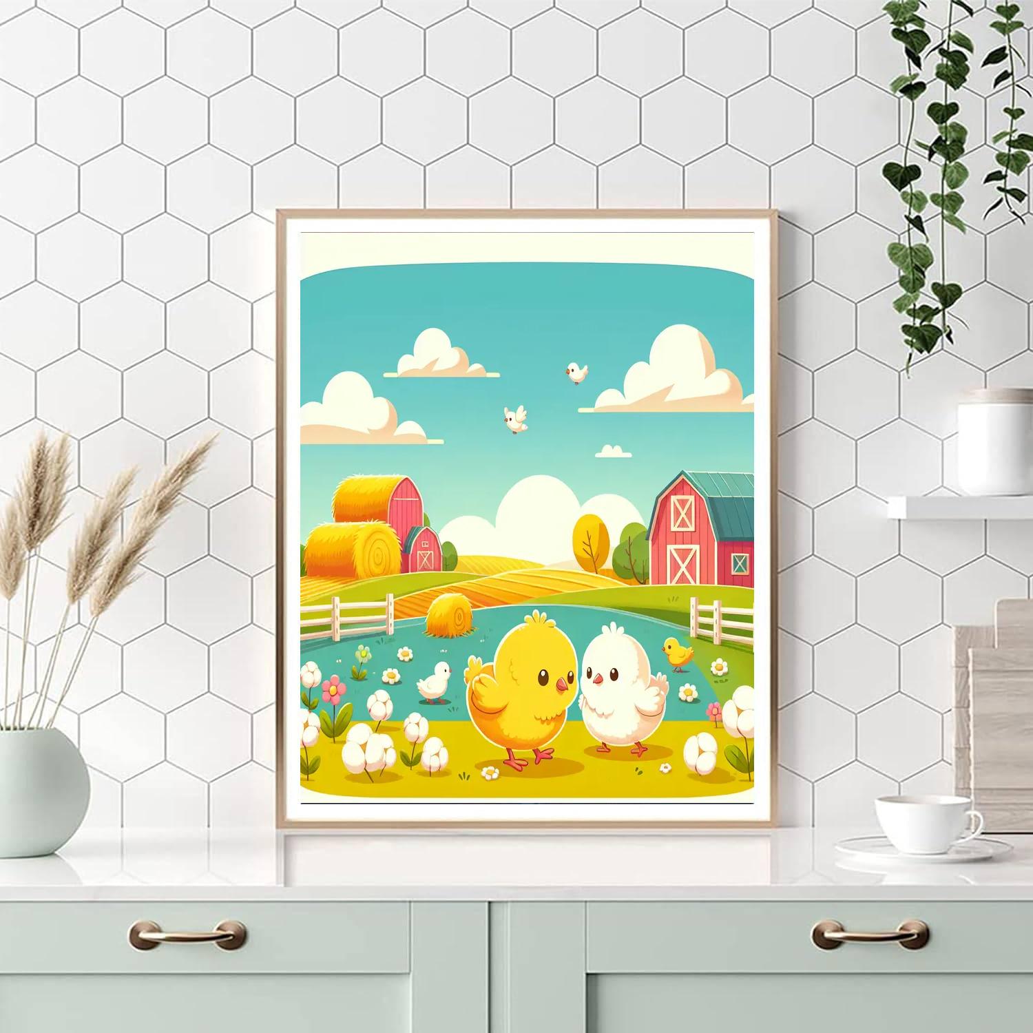 Charming Chick Adventure Paint By Numbers Art