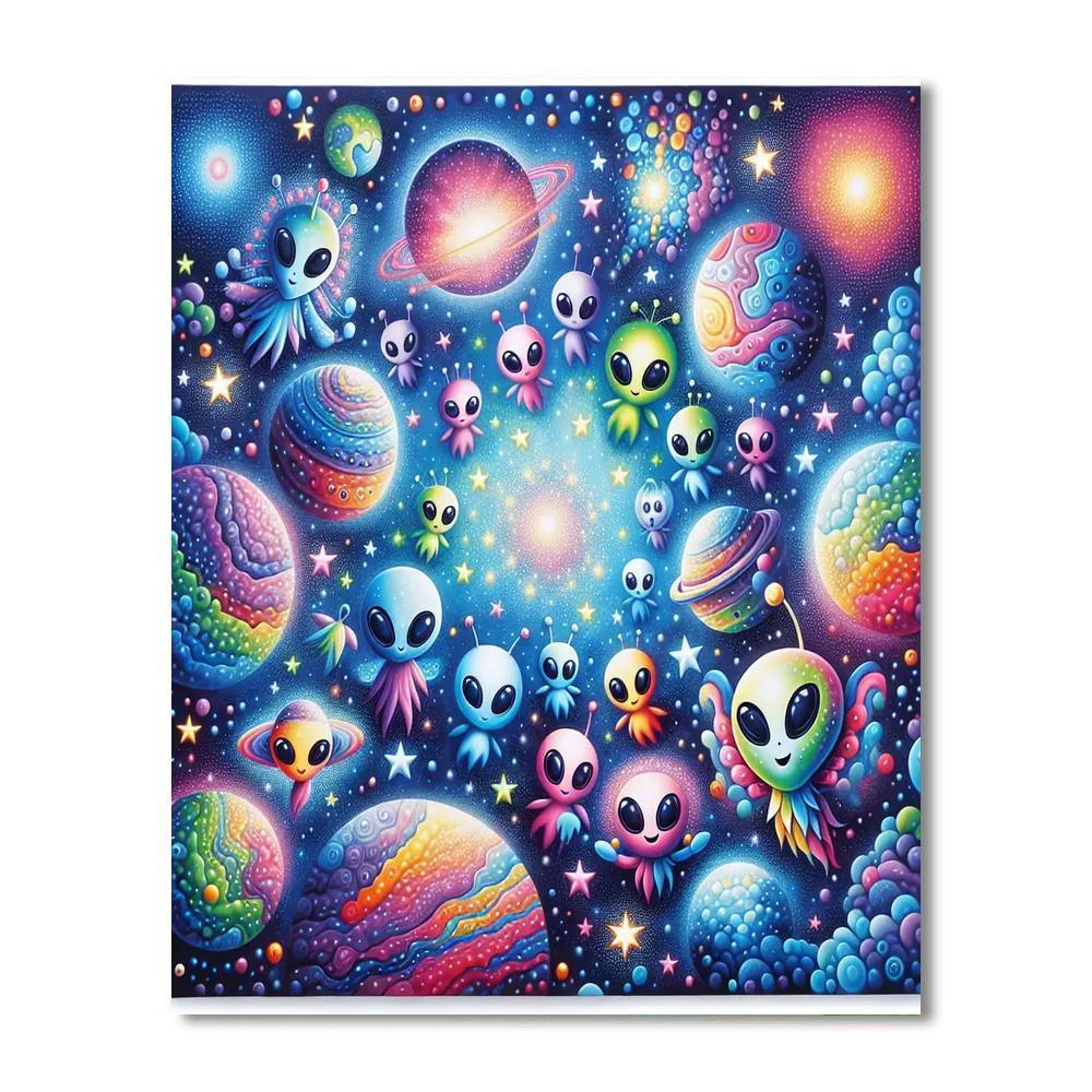 Colorful Space Exploration Paint By Numbers Art