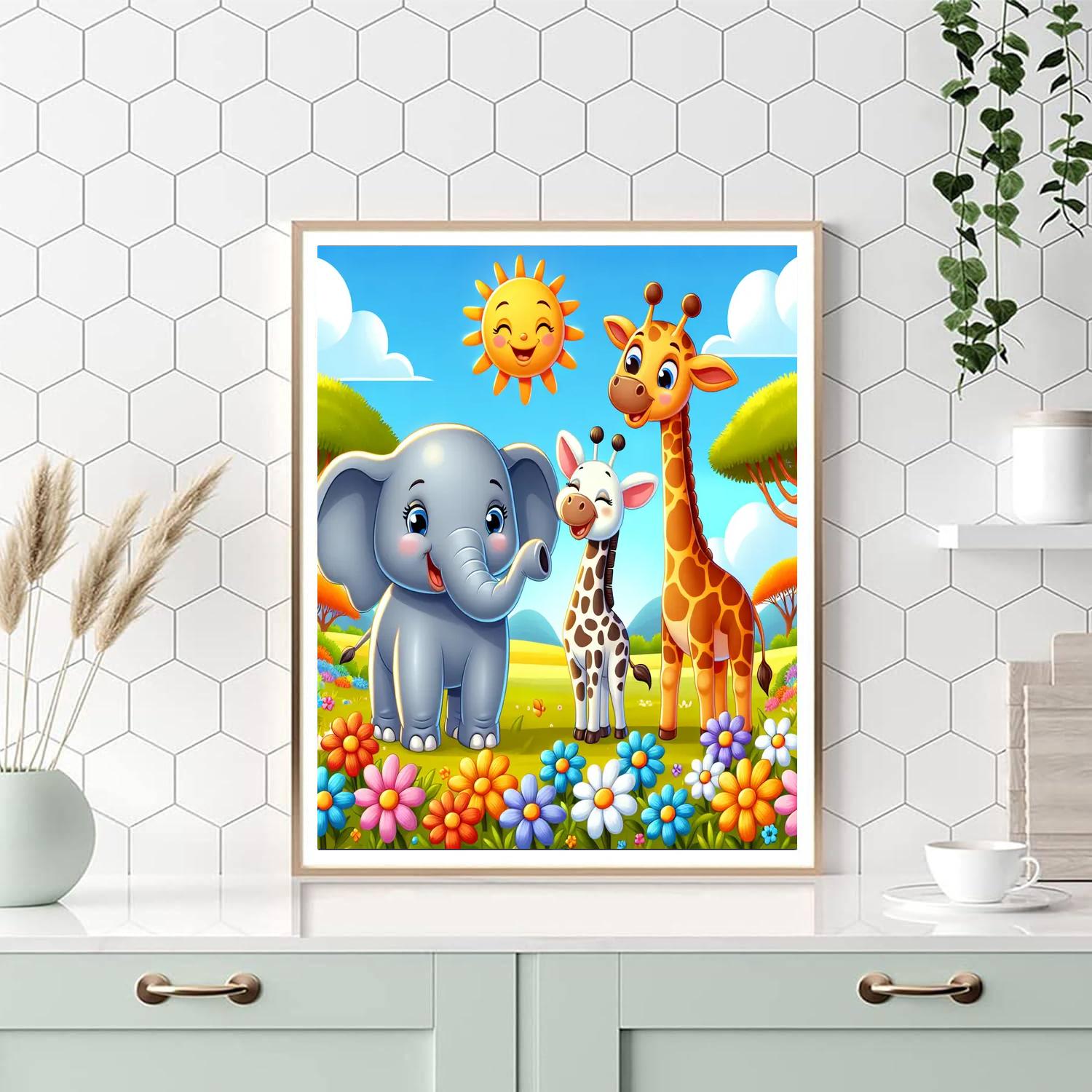 Charming Wildlife Expedition Number Painting