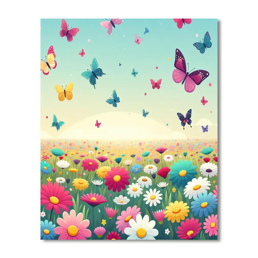 Butterfly Meadow Magic Painting Number Kit