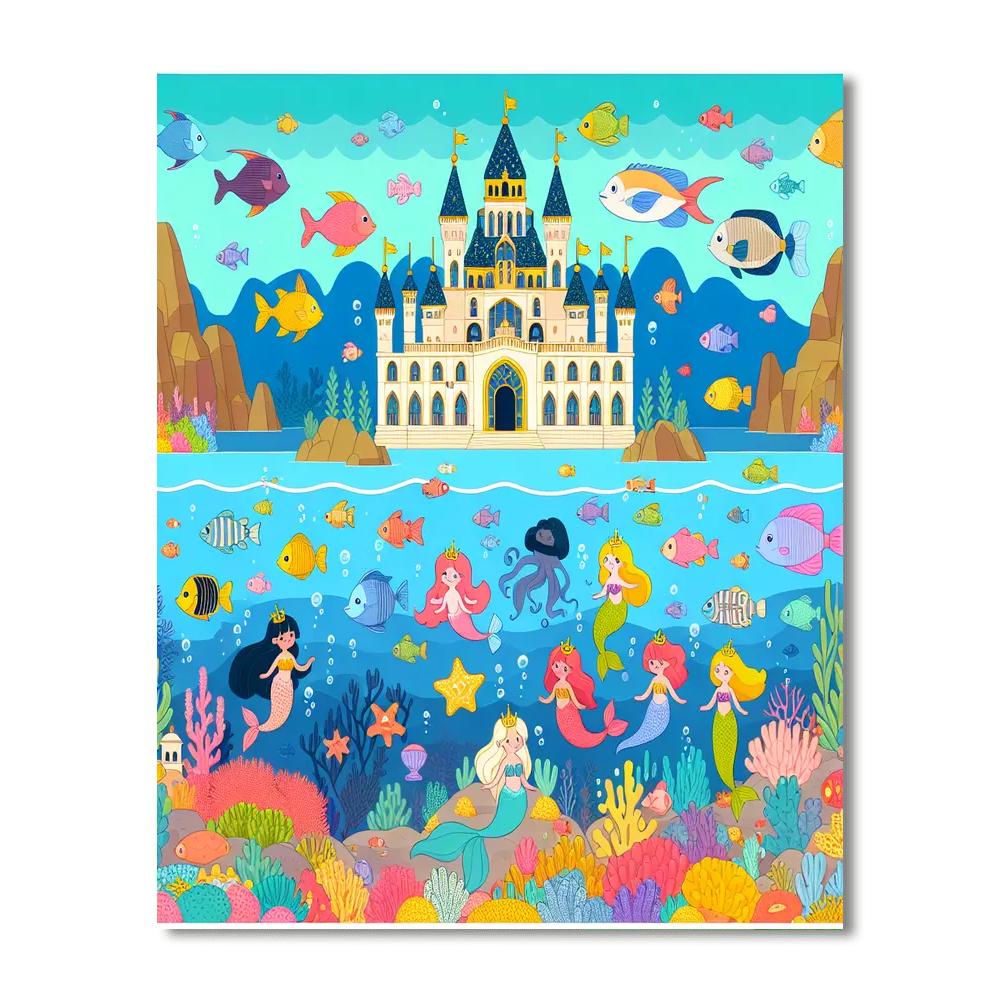 Underwater Palace Of Wonders Number Painting