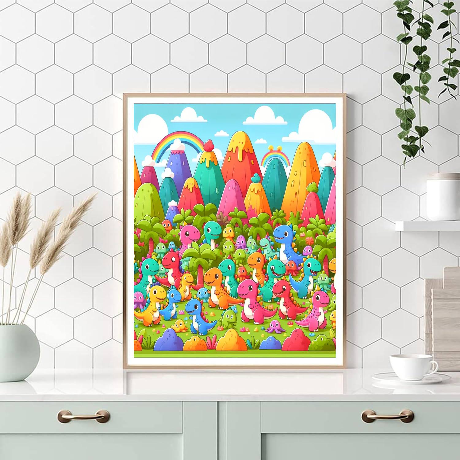 Cute Dinosaurs Painting Number Kit