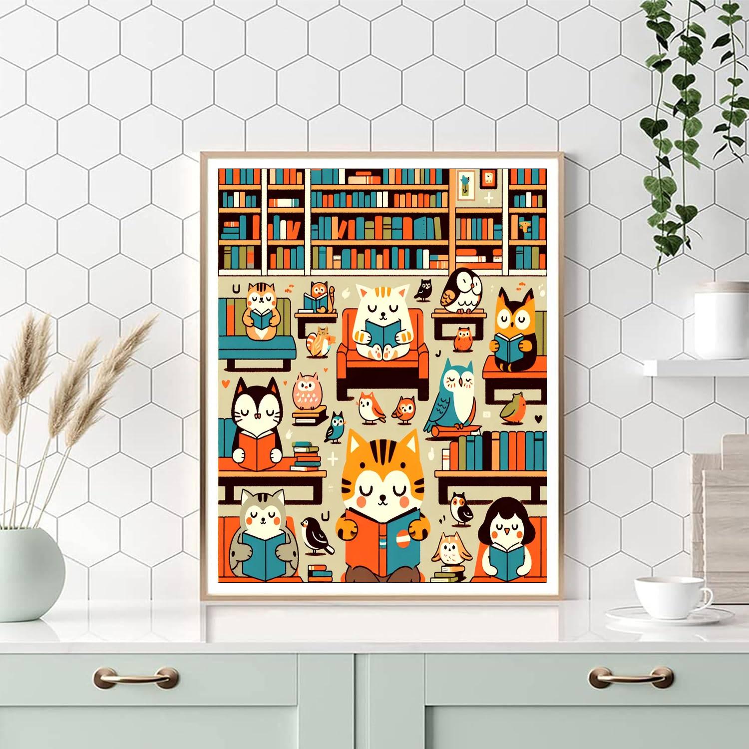 Cuddle In Cozy Library Painting By Numbers Kit