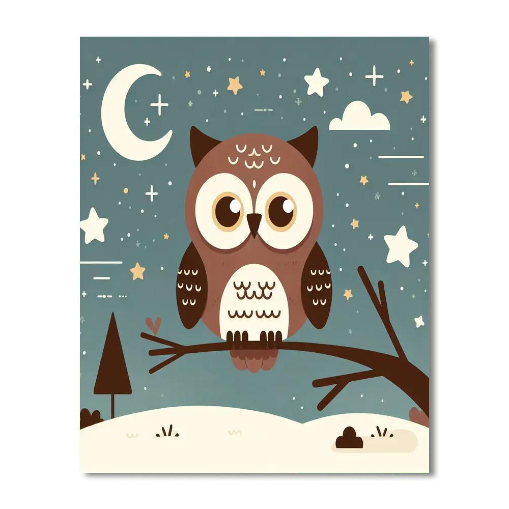 Friendly Owl's Twilight Paint By Numbers Kits