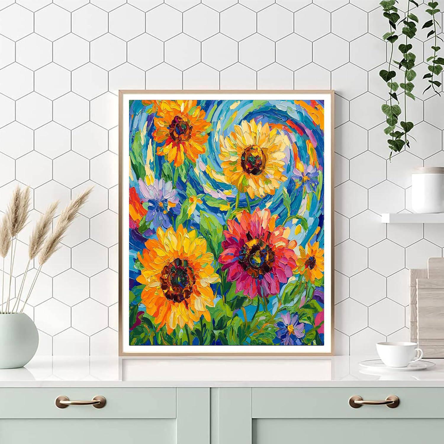 Van Gogh Inspired Lively Floral Composition  Painting By Numbers Kit