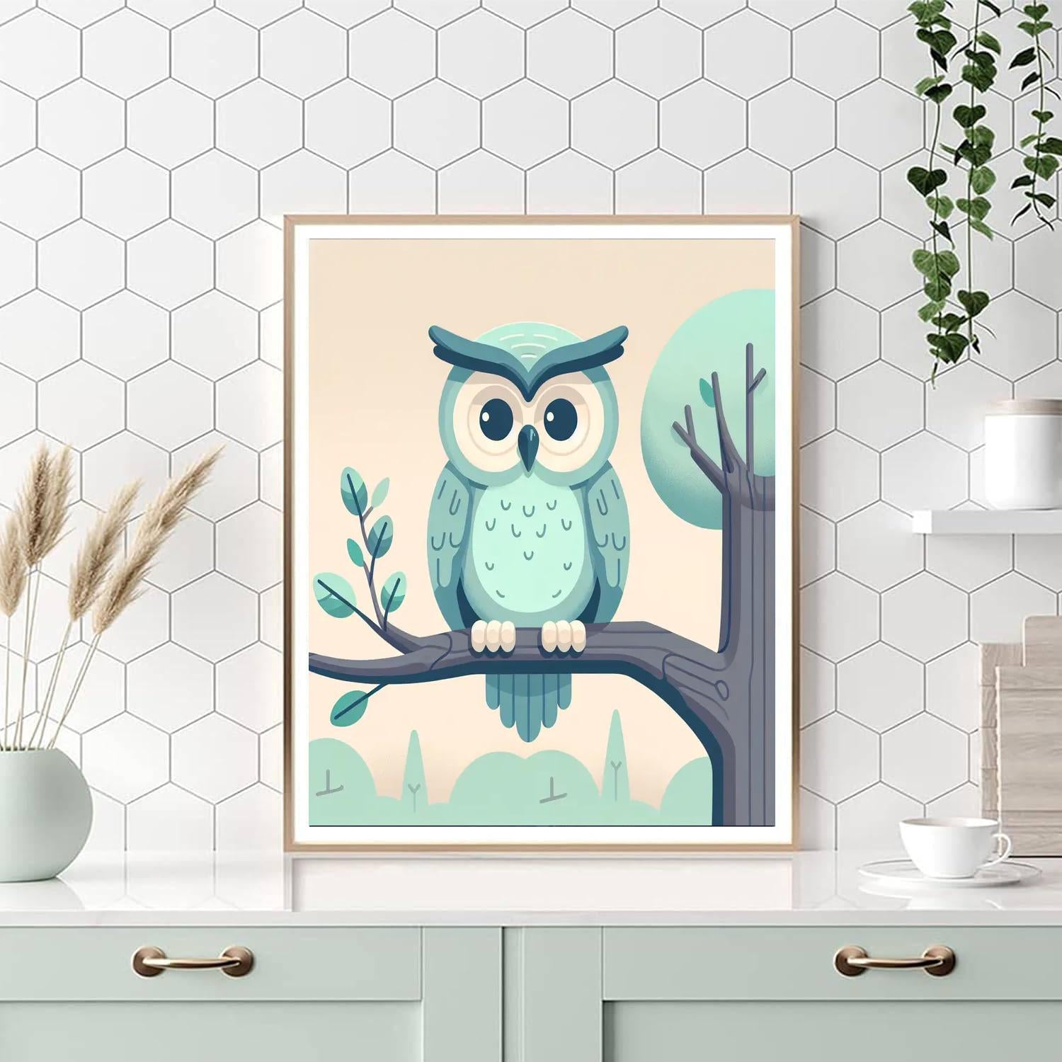 Wise Owl Guardian Number Painting