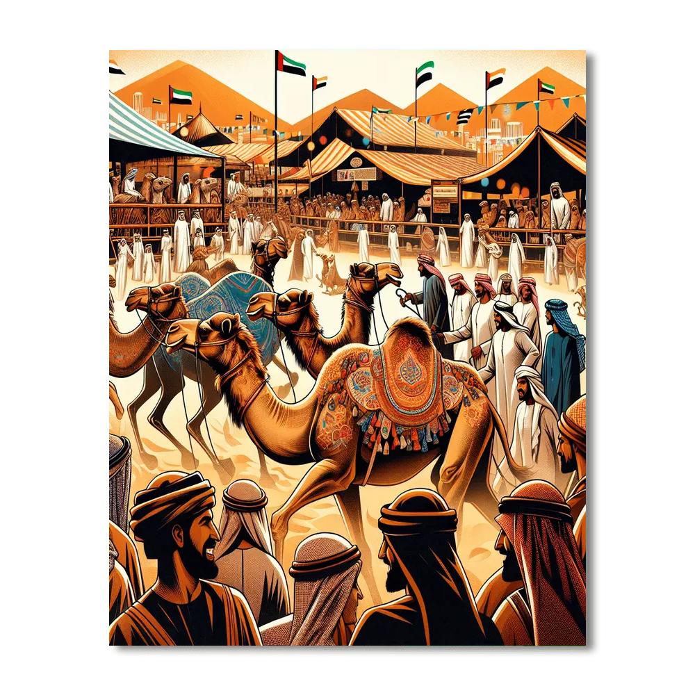 Camel Festival - United Arab Emirates Number Painting
