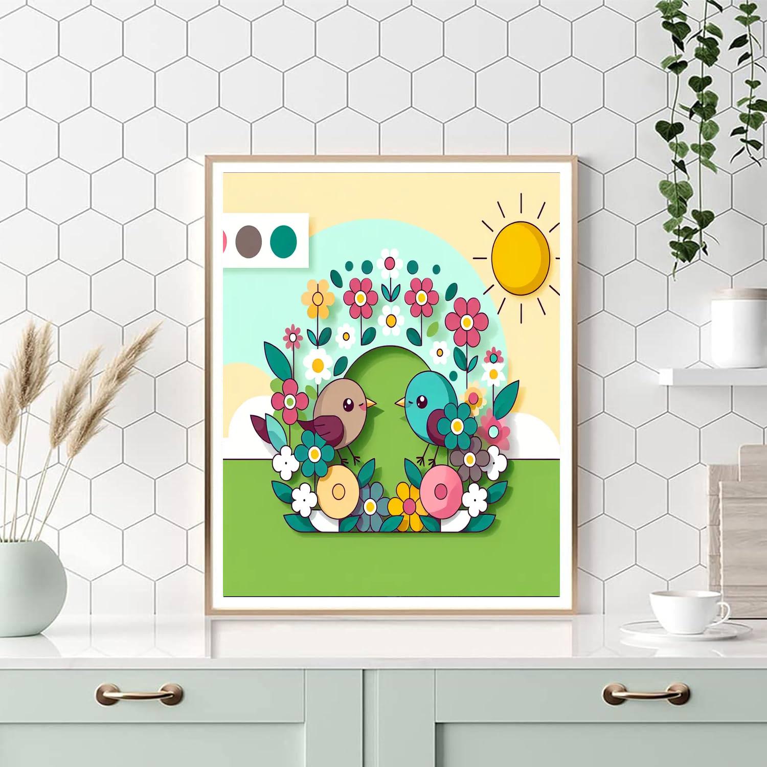 Chirpy Spring Awakening Paint By Numbers Art