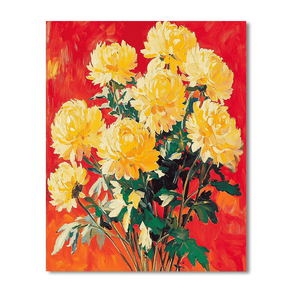 Édouard Manet Inspired Chrysanthemum Chorus  Paint By Color